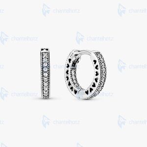 Pandora Pavé Heart Hoop Earrings